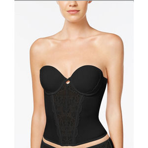 Maidenform MFB100 Super Sexy Strapless Floral Lace Push-Up Bustier